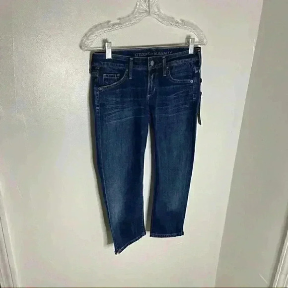 NEW Citizens of Humanity Racer Lowrise Skinny Cropped Jeans Envy Preppy Denim - Picture 7 of 7